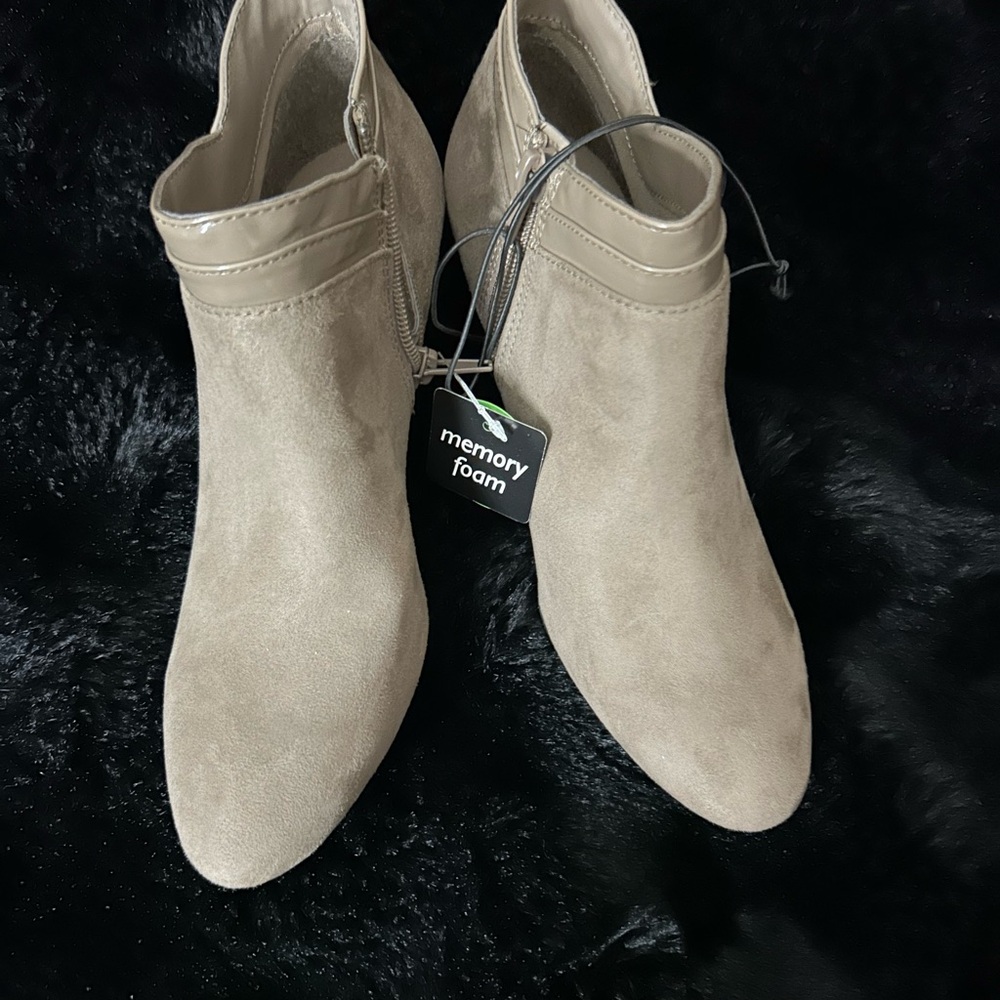 East 5th Tan Ankle Booties Suede Texture